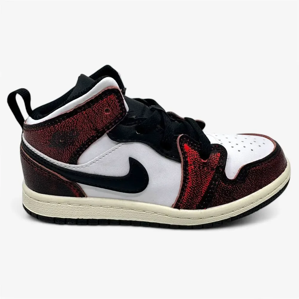 Jordan 1 Mid SE TD Black Infrared 23 White Baby Toddler Athletic Sneaker